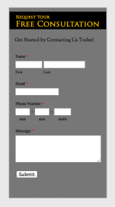 LaHood and del Cueto Homepage Contact Form Integration