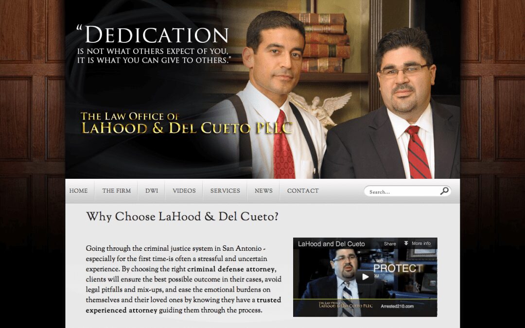 Website Support and Service for The Law Office of LaHood and Del Cueto