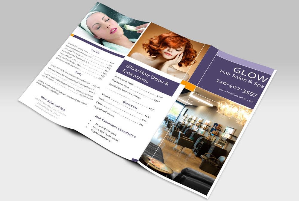 Glow Salon Pricing Brochures