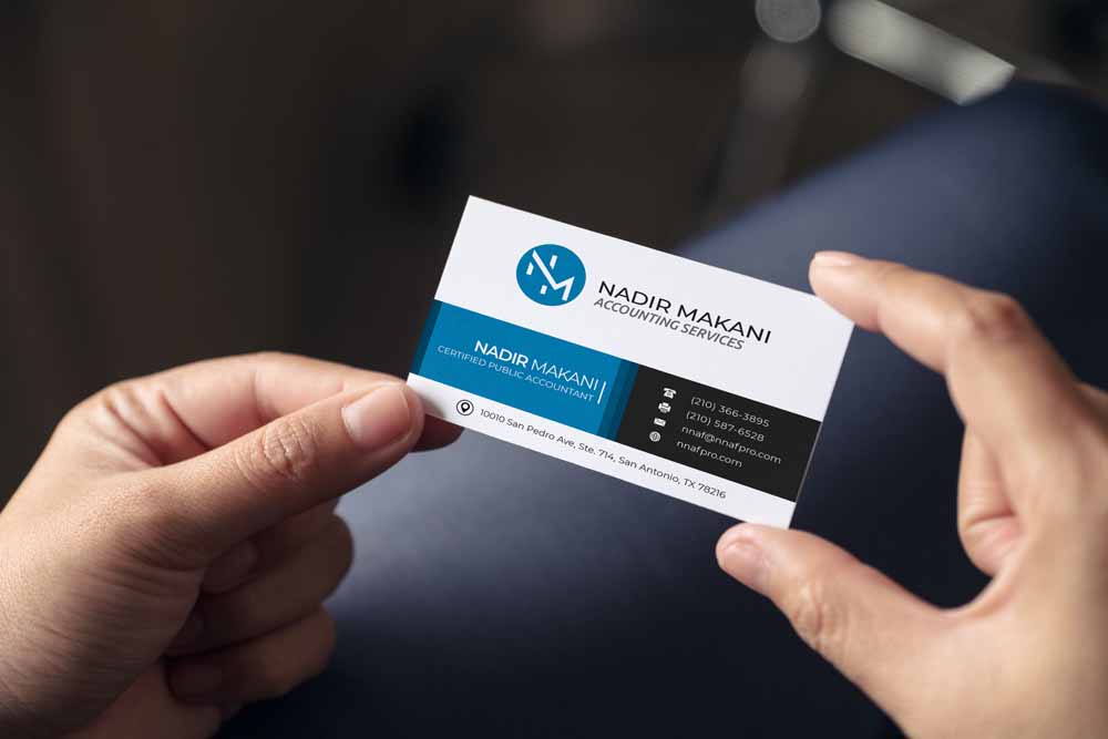 Nadir Makani Accounting Services Business Card Design