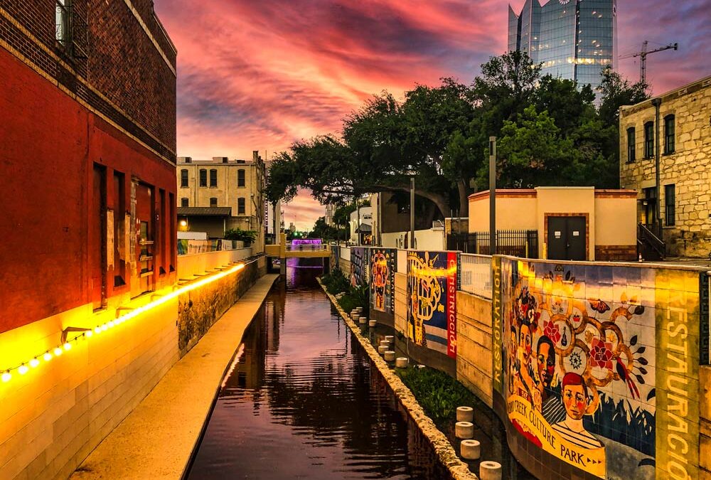 Downtown San Antonio River as Seen From Market St.